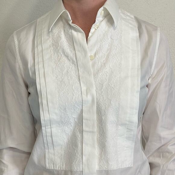 Dolce & Gabbana Lace front Tuxedo Shirt White size IT 38 - Picture 5 of 13